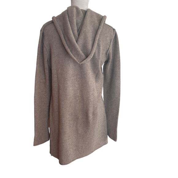 Vince Tan Beige Hooded Yak / Wool  Open Cardigan Sweater Womens Size Small - Picture 4 of 5